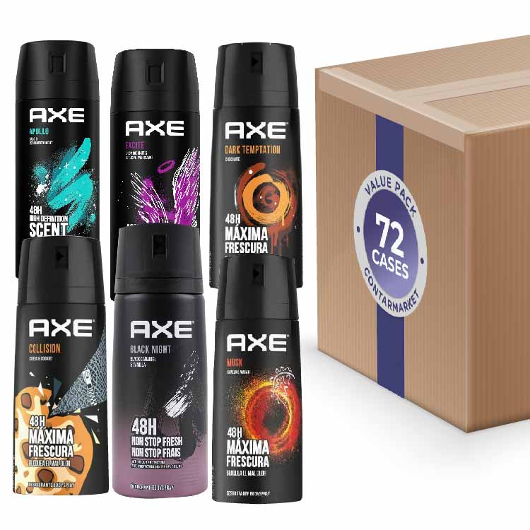 Axe Deodorant Body Spray 72 pack - 6 Fragrances (12 Fragrances/ea) - 150ml/5.07oz