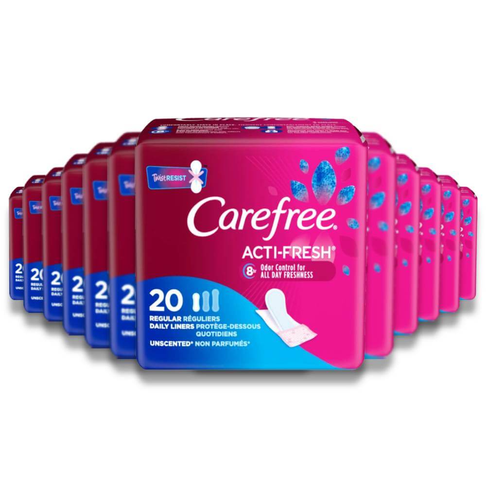 Carefree Acti-Fresh Regular Panty Liners - 20 Ct x 12 Pack Contarmarket