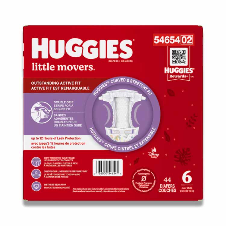 Huggies - Little Movers Baby Diapers, Size 6 - 44 Ct Each