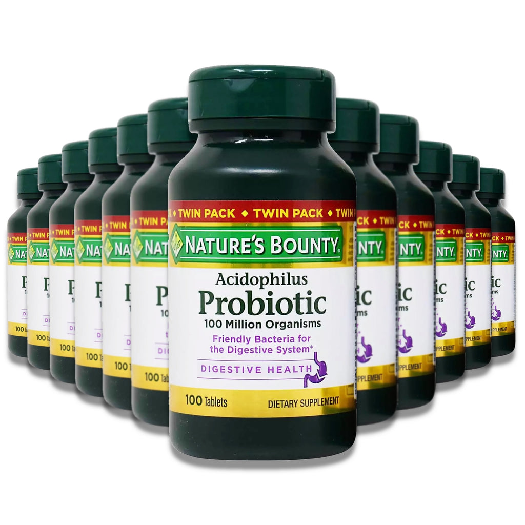 Nature's Bounty Acidophilus Probiotic Twin Pack - 100 Tablets - 12 Pack Contarmarket