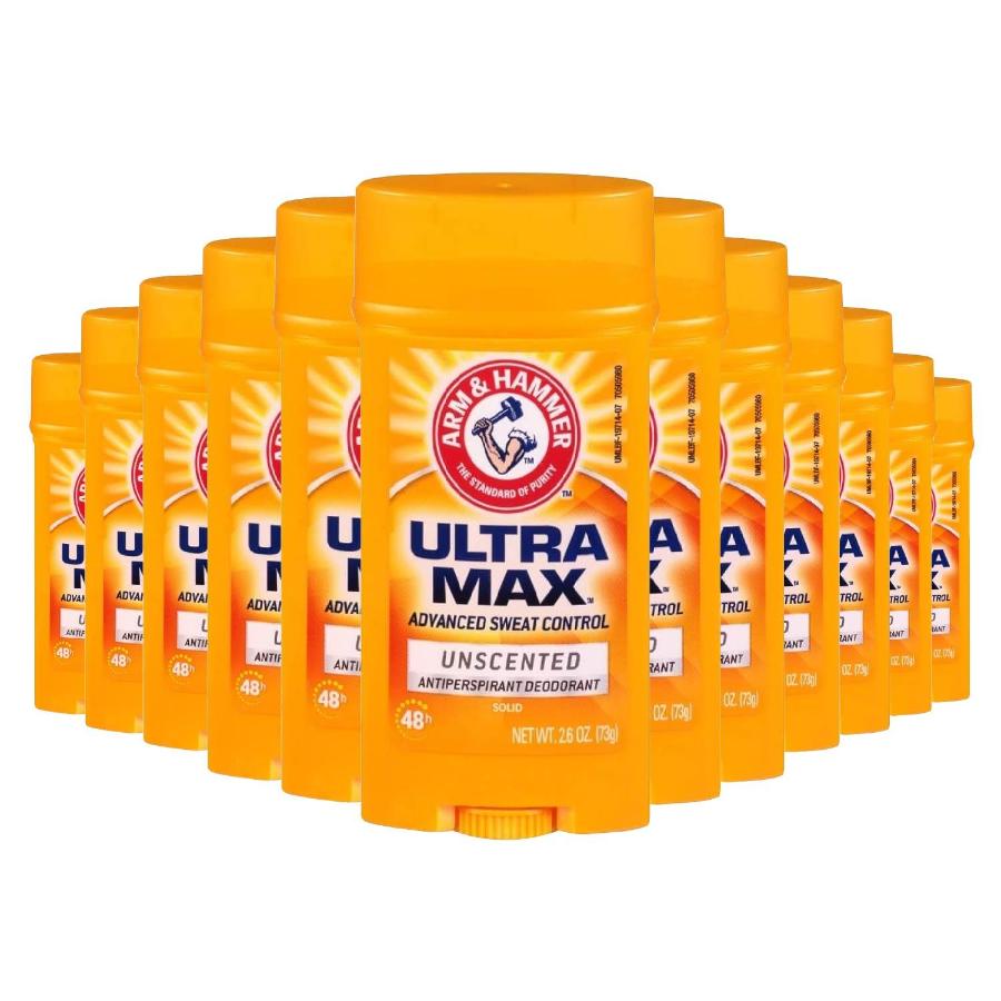Arm & Hammer Deodorant UltraMax Invisible Solid Unscented, 2.6 oz 12
