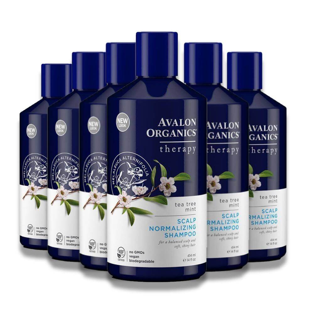 Avalon Organics Scalp Normalizing Tea Tree Mint Shampoo - 14 Oz - 6 Pack Contarmarket