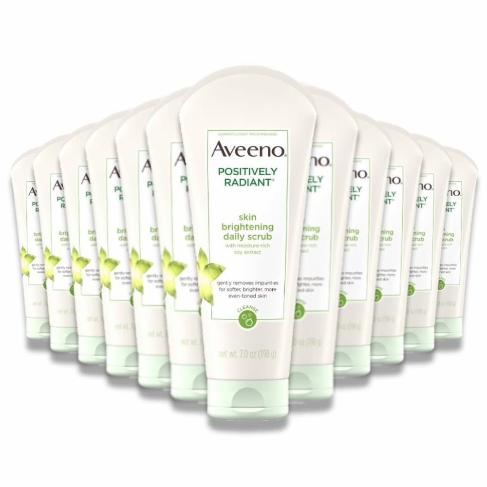 Aveeno Positively Radiant Exfoliating Scrub 7 Oz 12 Pack Contarmarket