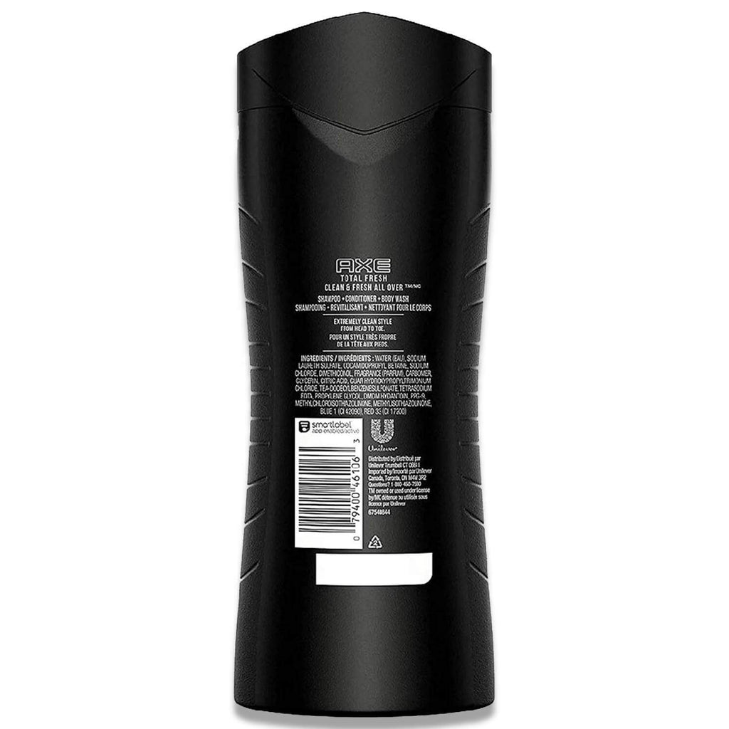 Axe 3 in 1 Total Fresh Shampoo + Conditioner + Body Wash 16 Oz 4 Pack Contarmarket