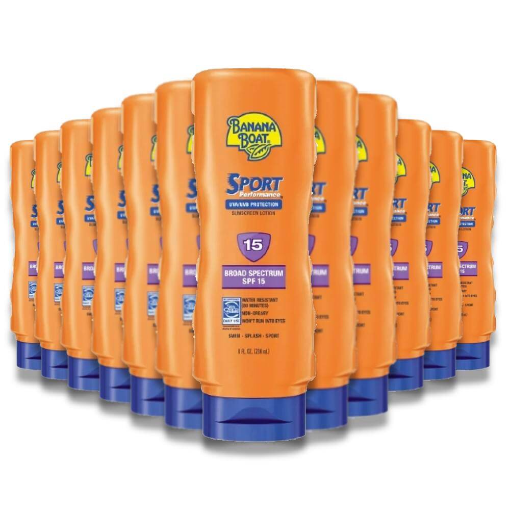 Banana Boat Sport Performance Sunscreen Lotion SPF 15 8 Oz 12 Pack