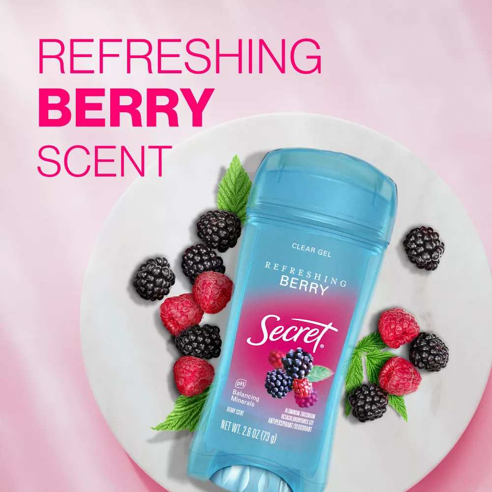 Secret Clear Gel Berry Antiperspirant & Deodorant 2.6 Oz - 12 Pack