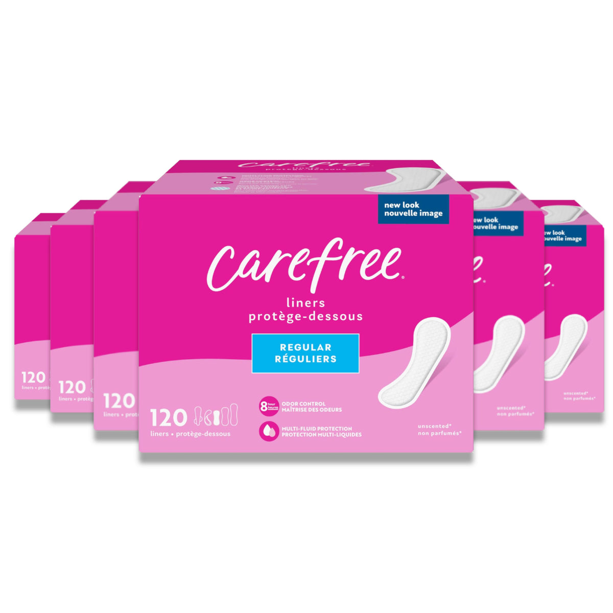 Carefree ActiFresh Panty Liners Regular, 120 Ct 12 Pack Contarmarket