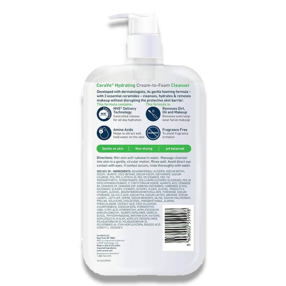 CeraVe Hydrating Clean-to-Foam Cleanser - 12 Oz - 12 Pack Contarmarket