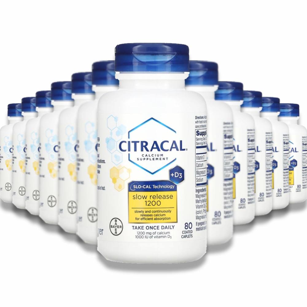 Citracal Calcium Supplement Slow Release 1200 + D3 Coated Tablets 80 Ct 24 Pack Contarmarket