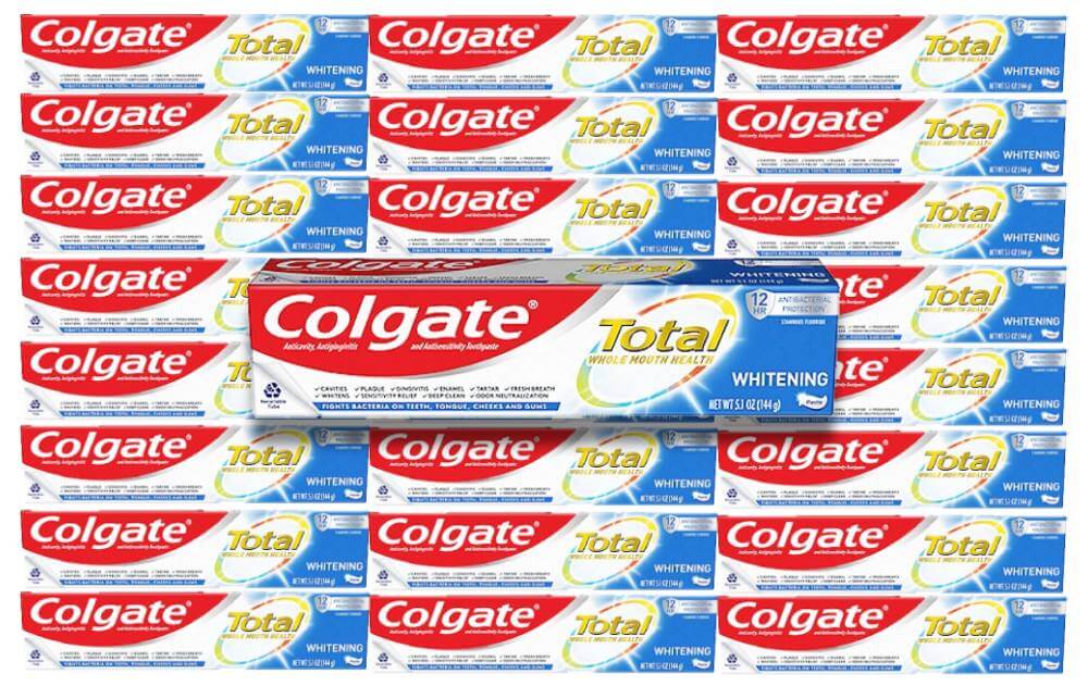 Colgate Total Teeth Whitening Toothpaste - Mint - 5.1 oz - 24 Pack Contarmarket