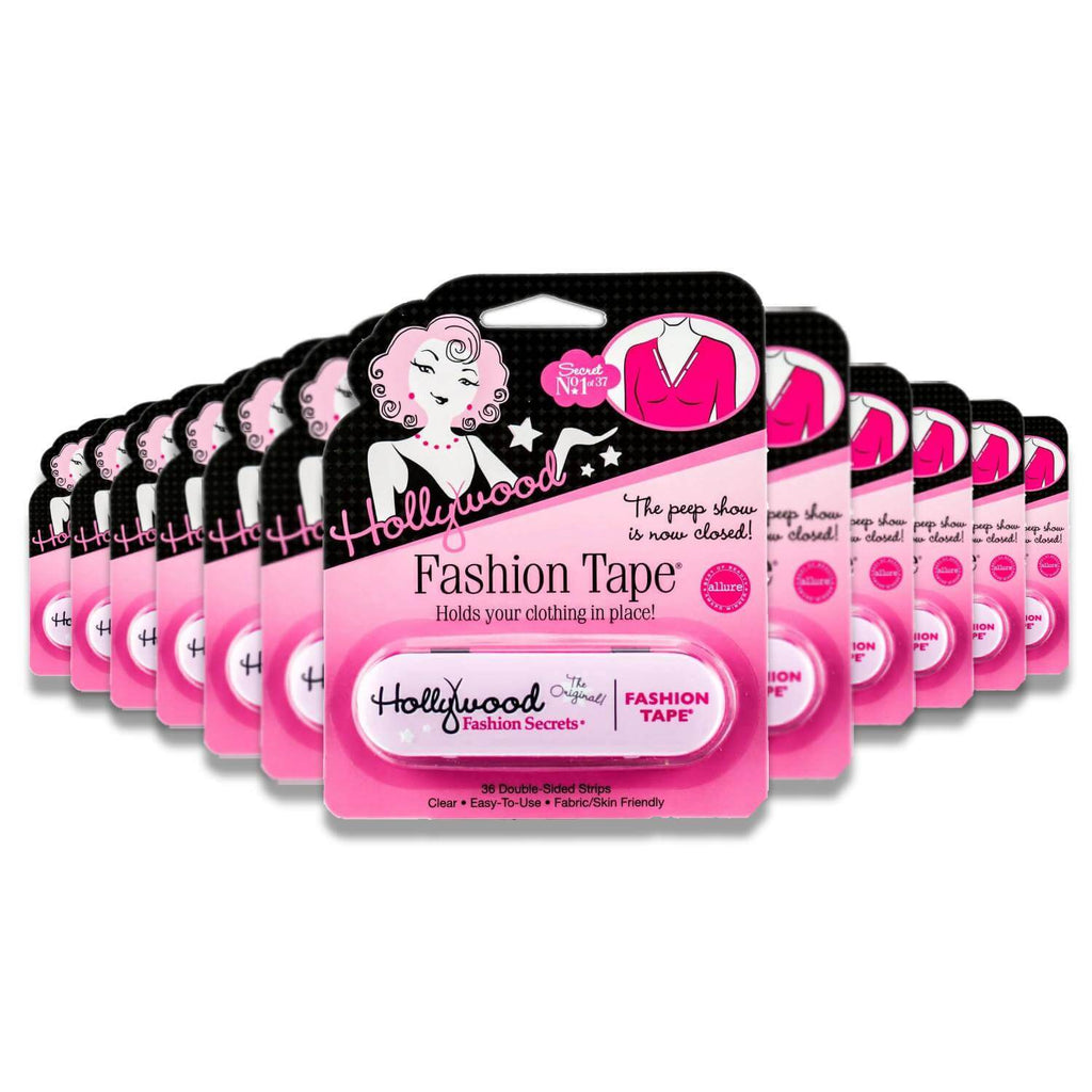 Hollywood Fashion Secrets Double Stick Fashion Tape Tin 36 Strips 12 Pack Contarmarket