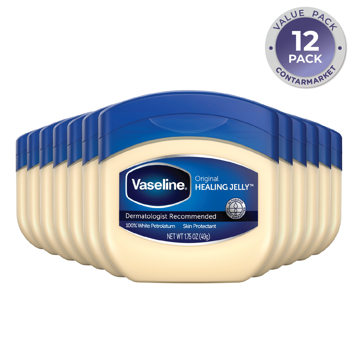 Vaseline Petroleum Jelly Original Bulk - 12 Pack, 1.75 Oz Each.