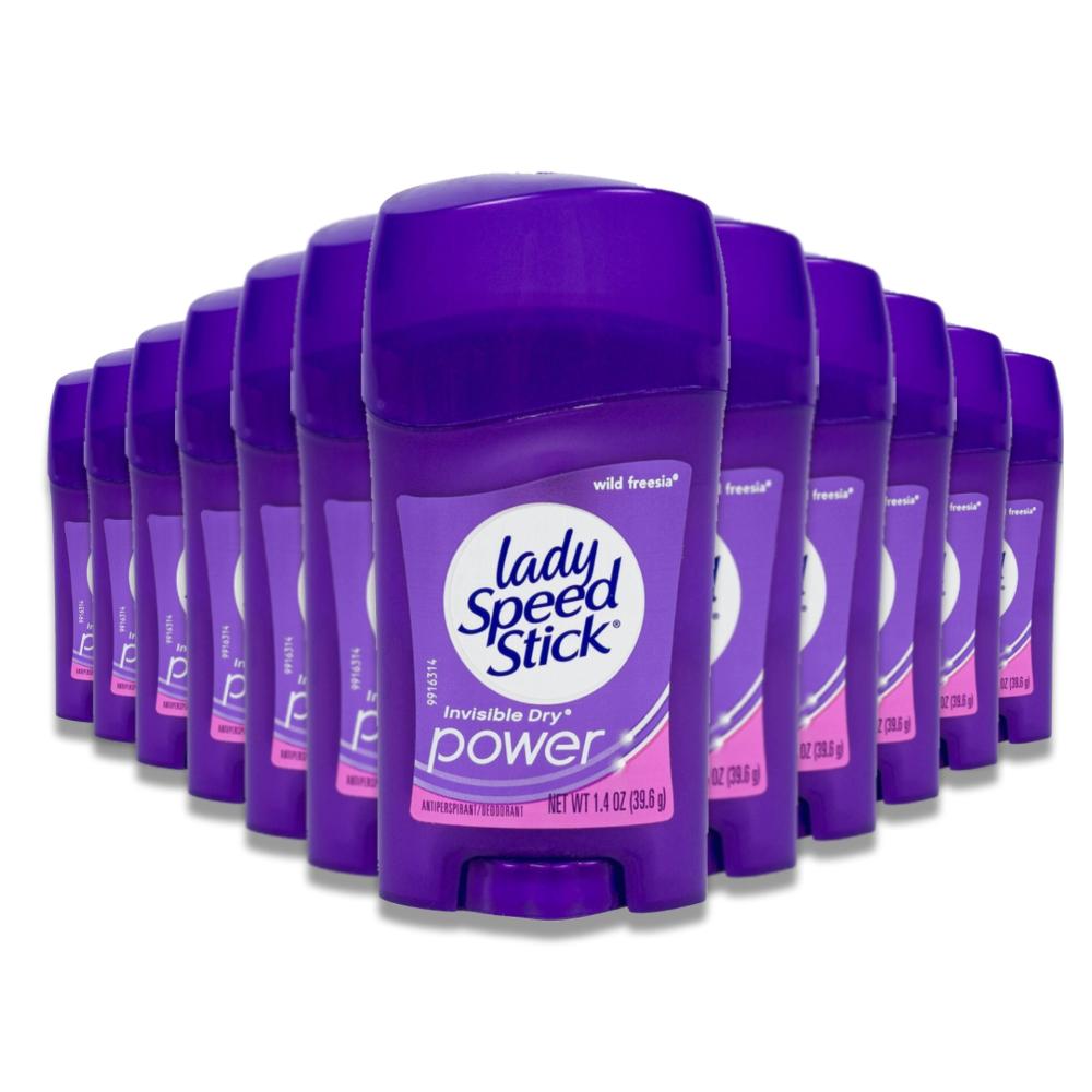 Lady Speed Stick Invisible Dry Antiperspirant & Deodorant, Wild Freesia - 1.4 Oz - 12 Pack