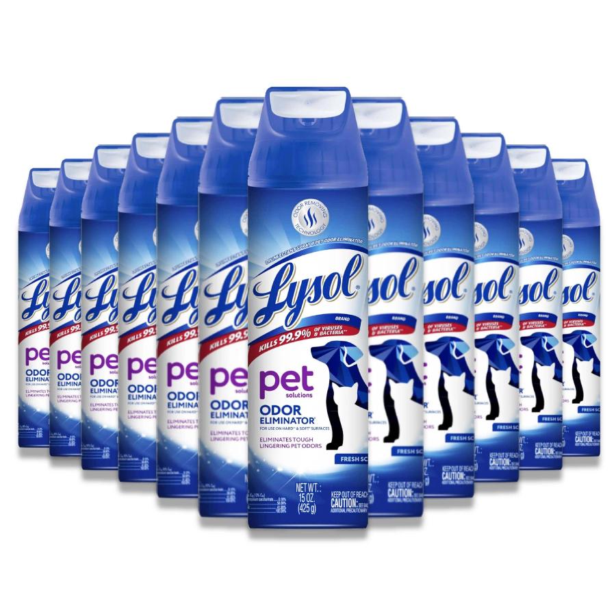 Lysol Pet Odor Eliminator Spray Sanitizing and Disinfecting, 15 Oz