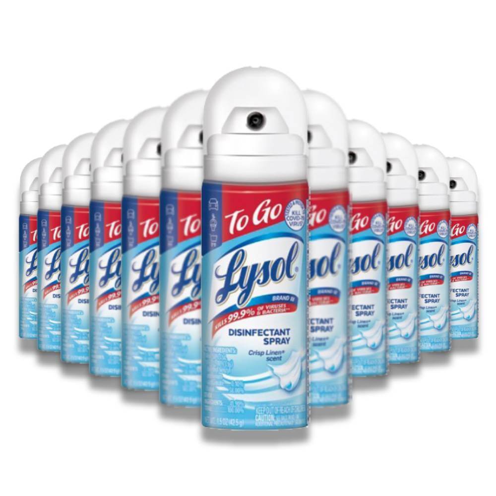 Lysol Disinfectant Spray To Go - 12 Pack (1.5 oz) Contarmarket 