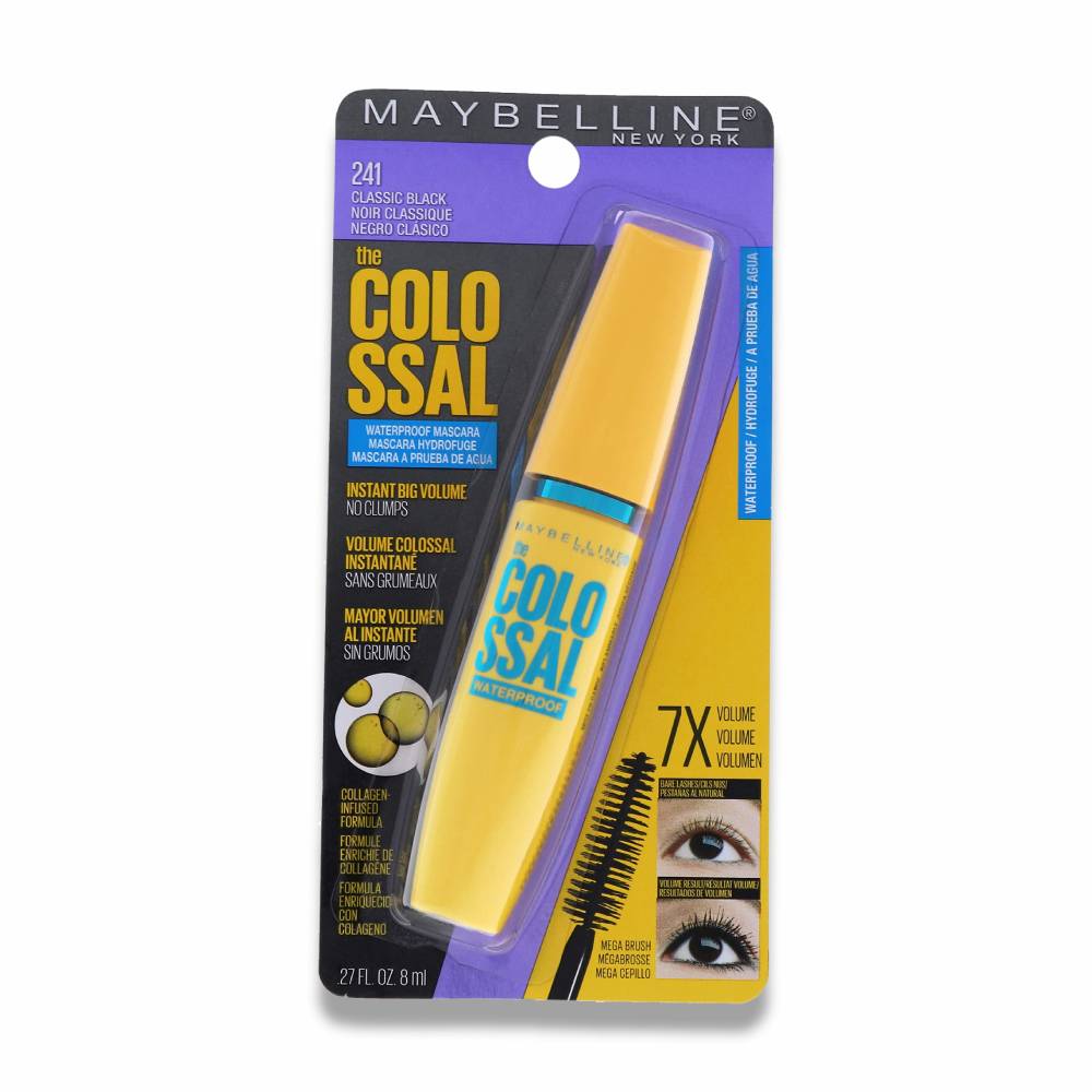 Maybelline - Volum' Express The Colossal Waterproof Mascara, Clump-Free Make Up Formula, Classic Black - 0.27 Oz - 12 Pack