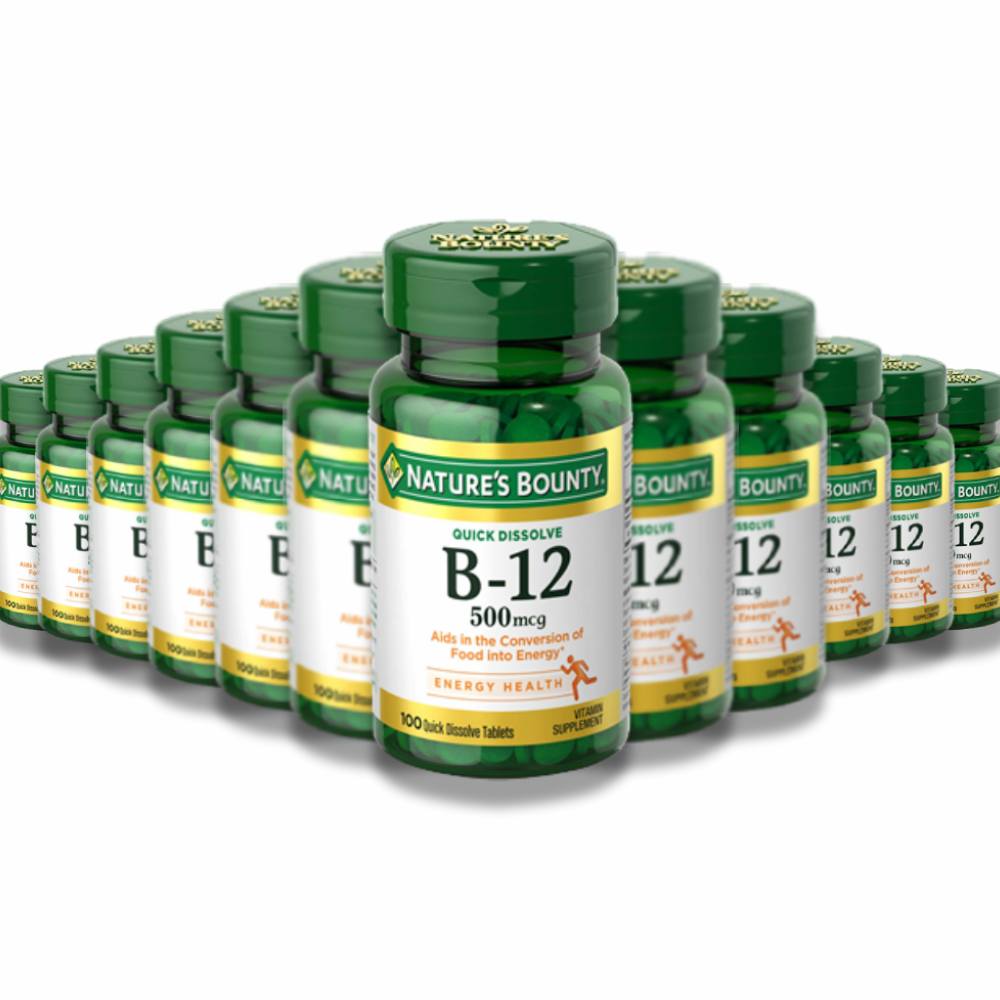 Nature's Bounty Vitamin B-12 500 mcg Microlozenges 100 Ct 24 Pack Contarmarket