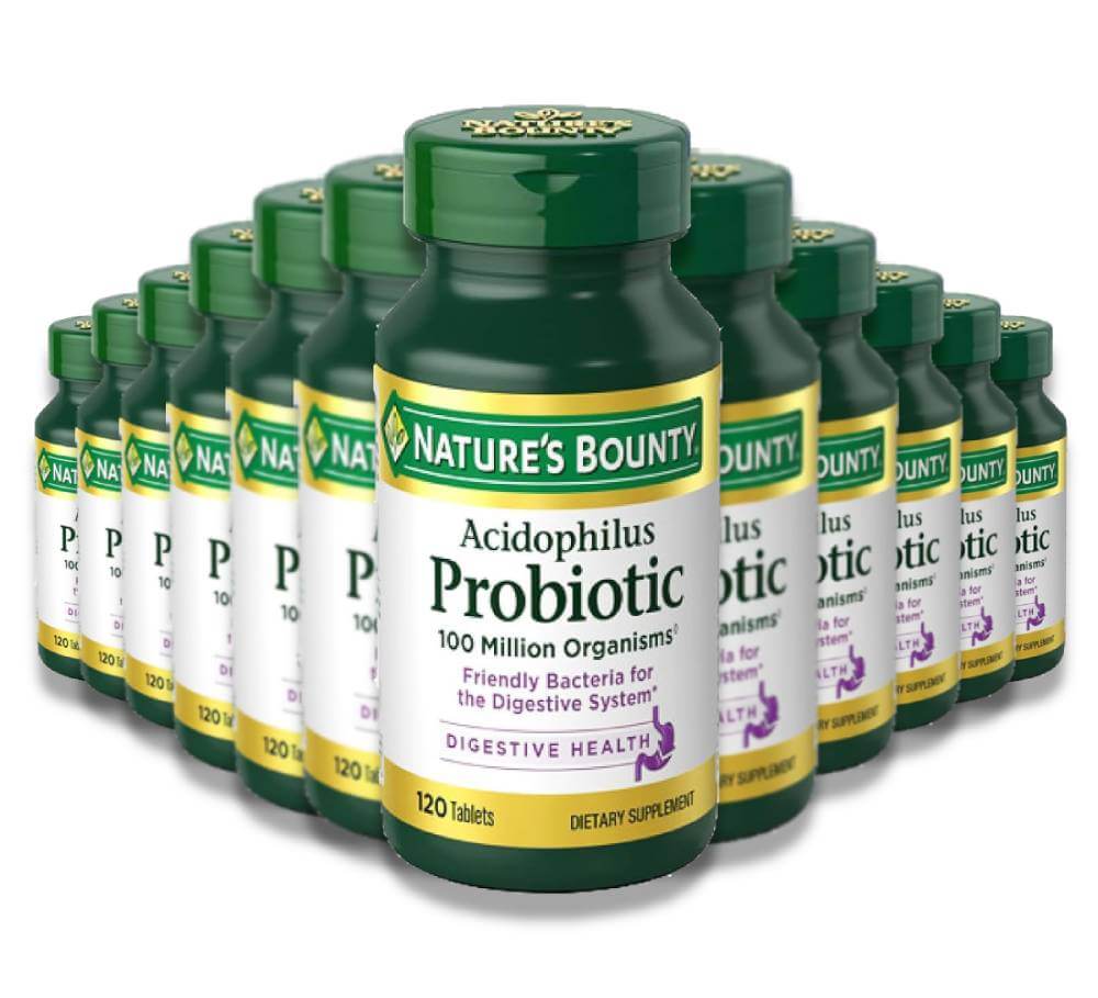 Nature's Bounty Acidophilus Probiotic - 120 Tablets, 12 Pack Contarmarket