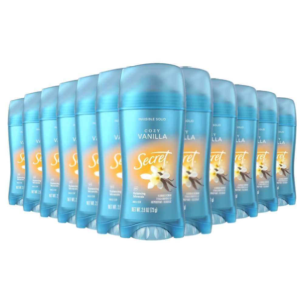 Secret Invisible Solid Anti-Perspirant Vanilla - 2.6 Oz - 12 Pack