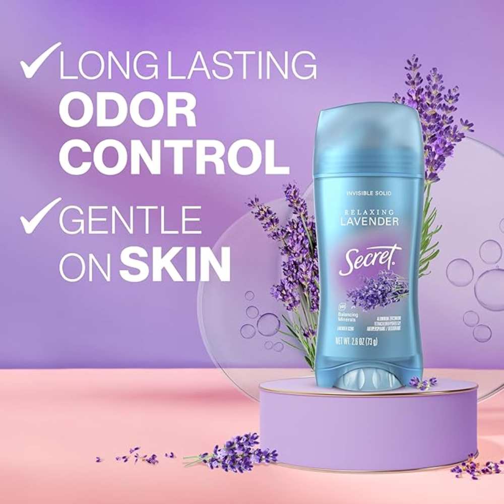 Secret Invisible Solid Lavender Antiperspirant & Deodorant 2.6 Oz - 12 Pack
