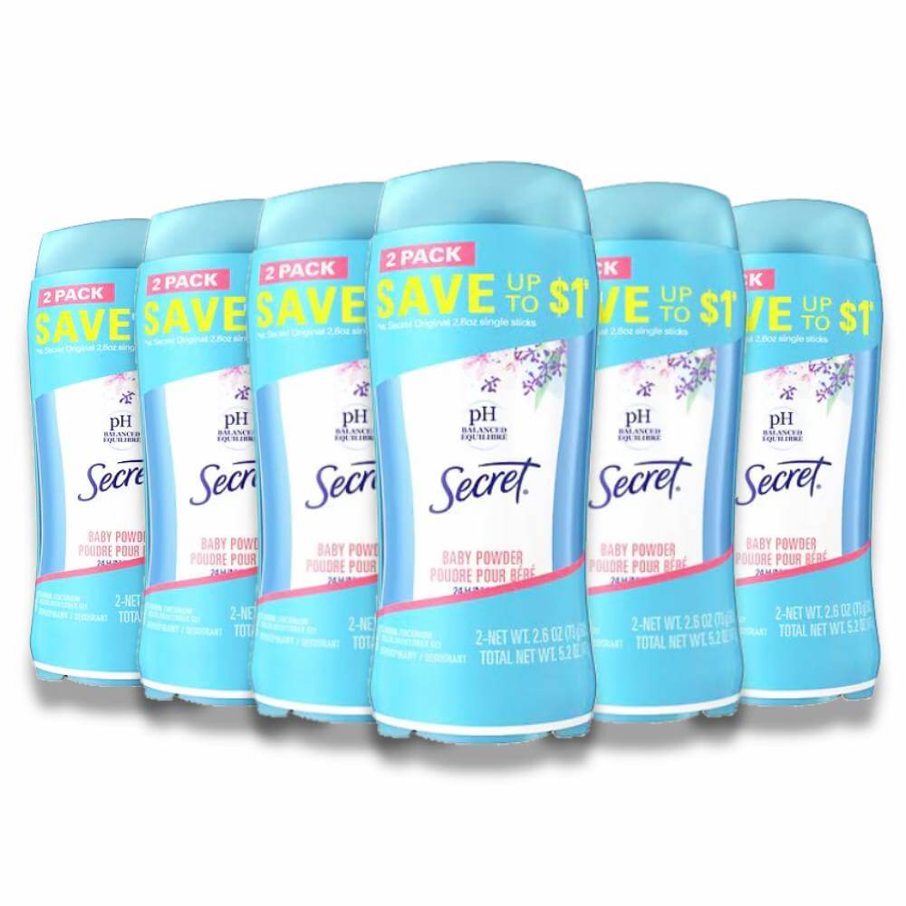 Secret Anti-Perspirant Deodorant Invisible Solid Powder Fresh - 2.6 Oz - 6 Pack Contarmarket