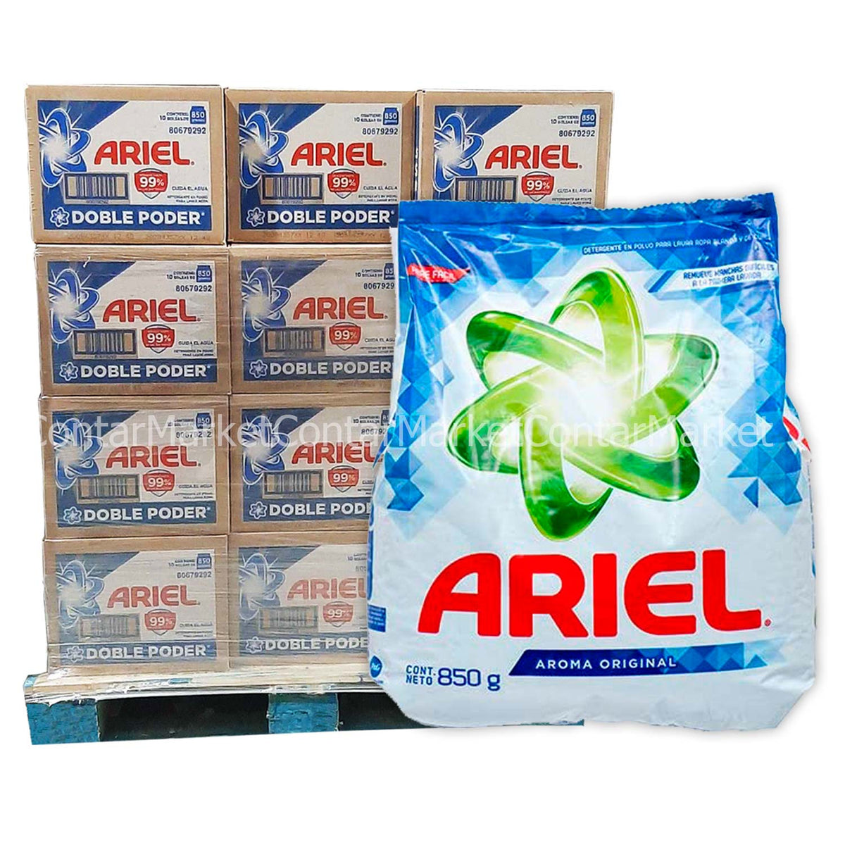 Ariel Laundry Powder Detergent, Pallet - 850gr - 60 Boxes - 10