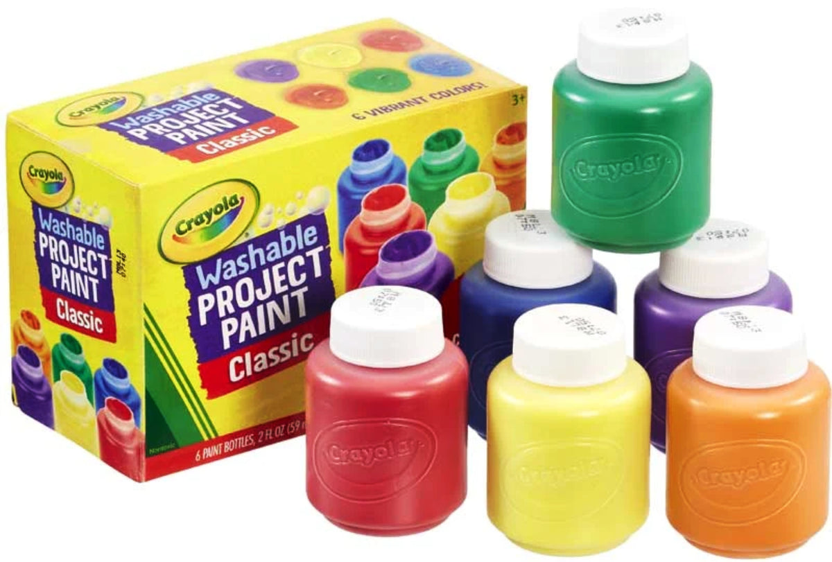 Crayola Paint, Washable, w/Resealable Caps, 6 Colors, 6/PK (CYO542403) -  Envision Supply Source
