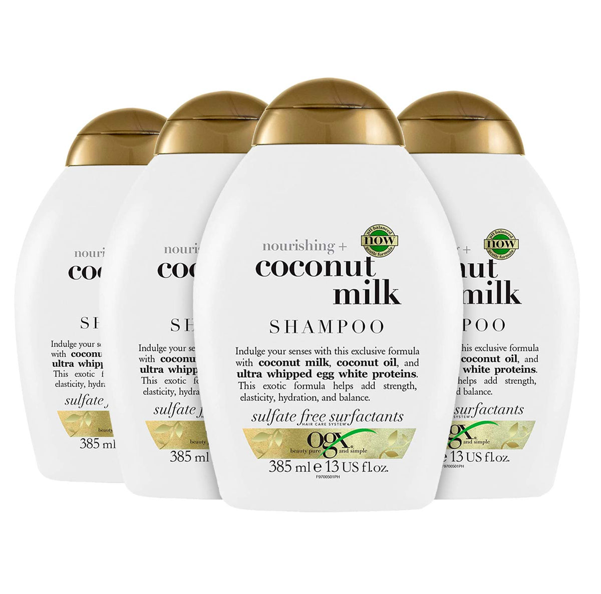 OGX Nourishing + Coconut Milk Shampoo 13 Oz Each, 4 Pack Contarmarket