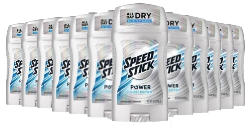 Speed Stick Antiperspirant Deodorant, Power Unscented 3.0 oz 12 Pa Contarmarket