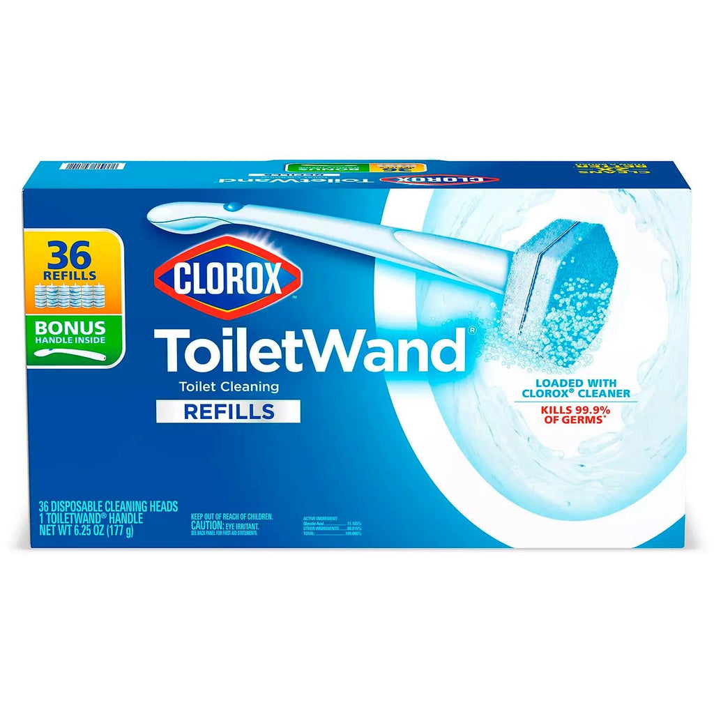 Clorox ToiletWand Disposable Toilet Cleaning System - 1 ToiletWand Handle + 36 Disinfecting Refill Heads (6140621750428)