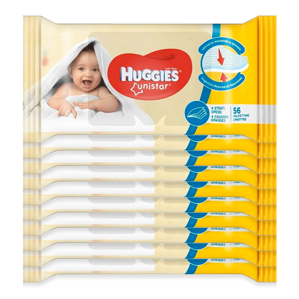 Huggies Baby Wet Wipes, Unistar, Bulk - 10 Pack, 56 Ct (7042794848412)