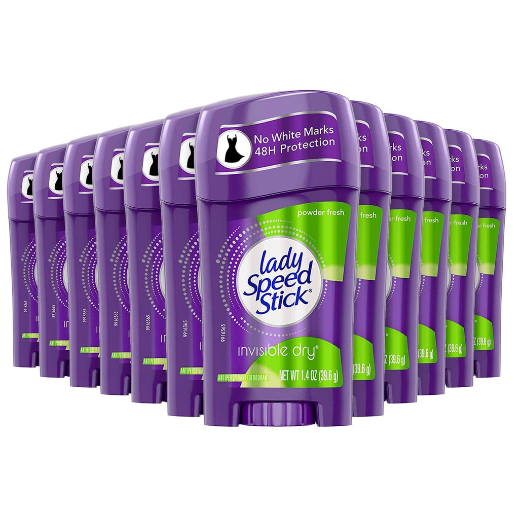 Lady Speed Stick Invisible Dry Antiperspirant & Deodorant, Powder Fresh, Bulk - 1.4 oz - 12 Pack ($1.50/Ea) (6847286542492)