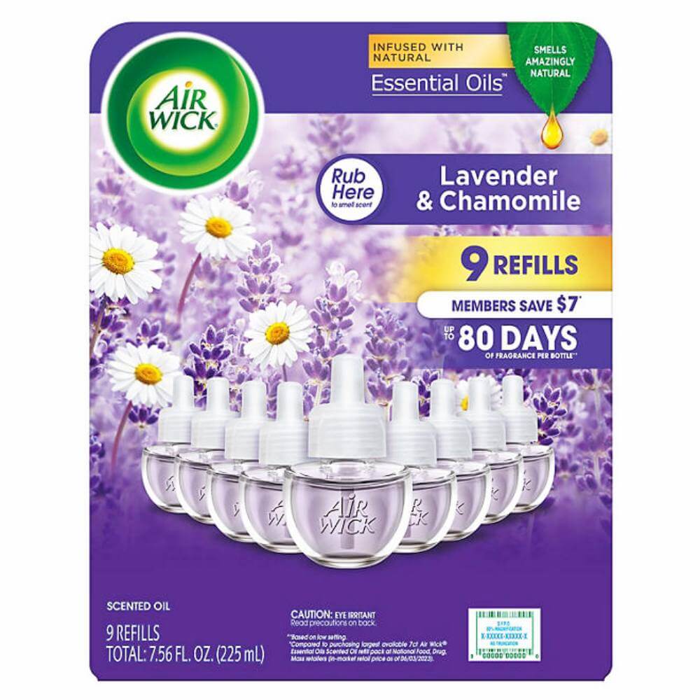 Air Wick Scented Oil Air Freshener Lavender & Chamomile 7.56 Oz 9 Refills Contarmarket