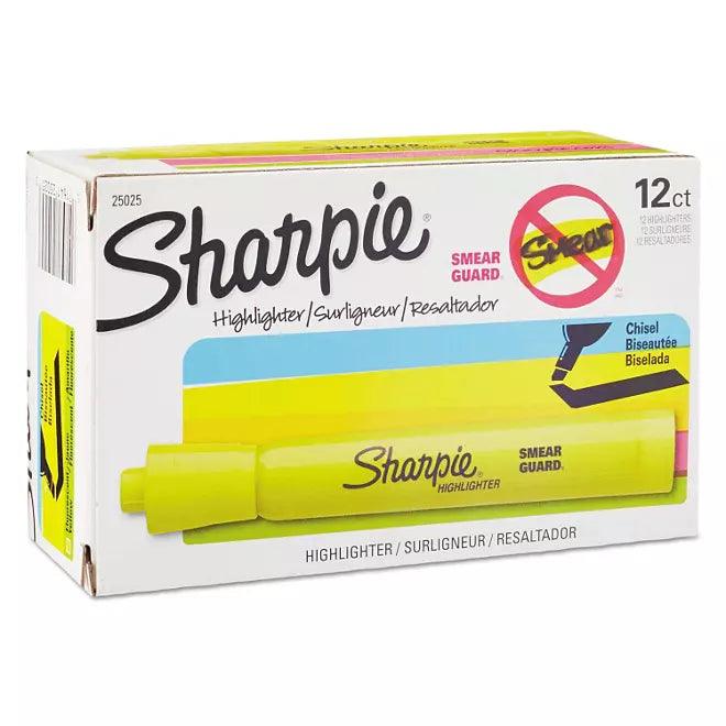 Sharpie Accent Tank Style Highlighter, Chisel Tip, 12ct. (Yellow)