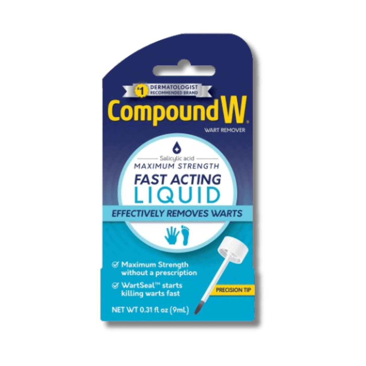 Compound W Fast Acting Liquid | Salicylic Acid Wart Remover  0.31 Fl Oz - 4 Pack