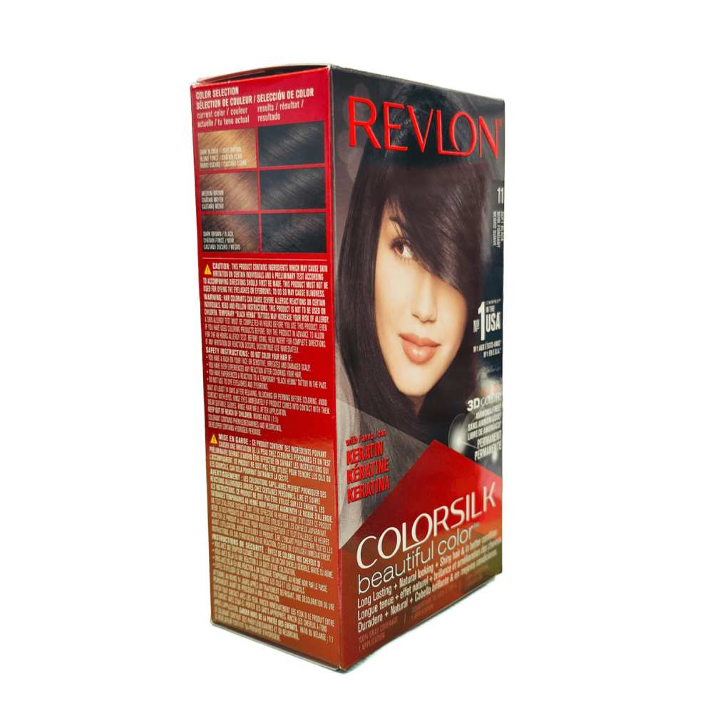 Revlon - ColorSilk Beautiful Color, #11 Soft Black - 12 Pack