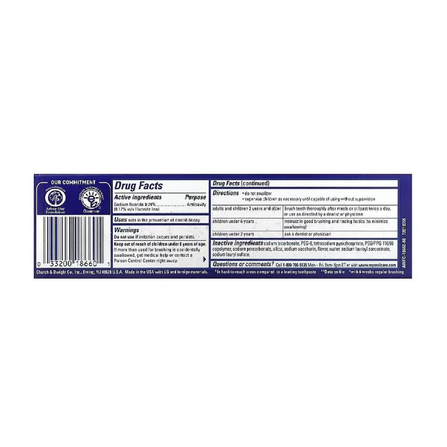 Arm & Hammer Advance White Toothpaste, Clean Mint, 4.3 oz - 6 Pack