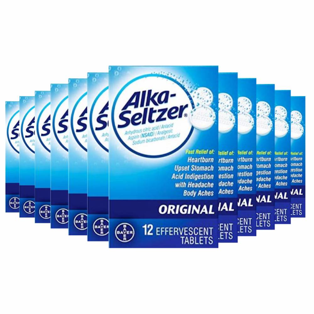 Alka-Seltzer Effervescent Tablets Original - 12 Pack Contarmarket