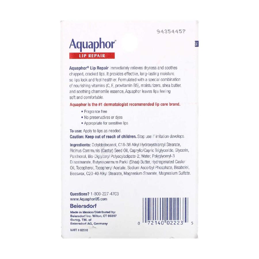 Aquaphor Immediate Relief Lip Repair Balm 2 ct each - 48 Pack