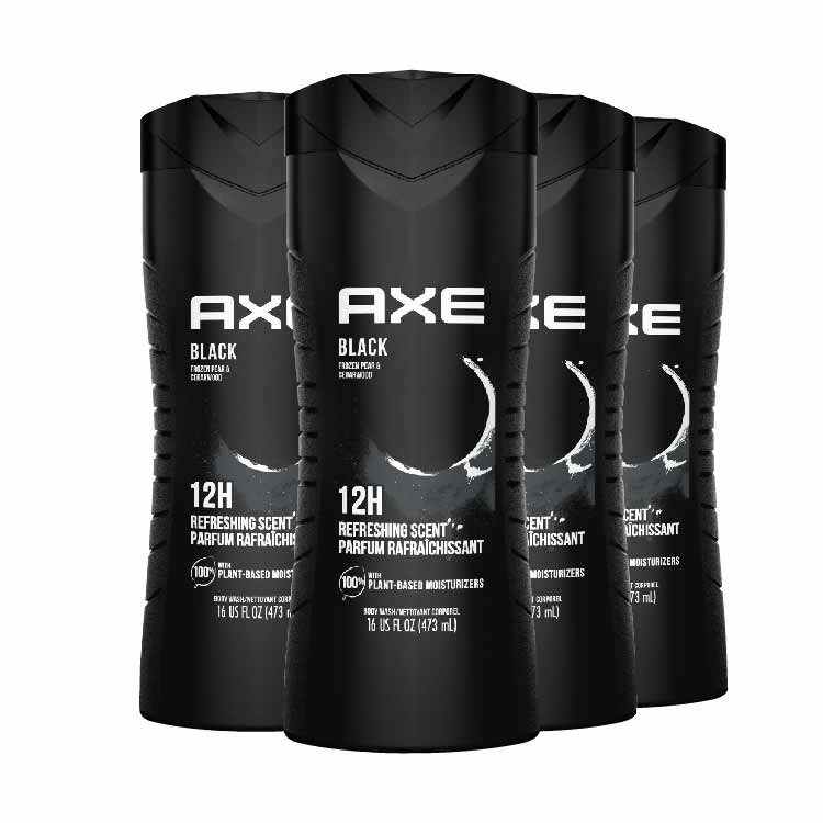 Axe Body Wash Black Frozen Pear & Cedarwood Scent - 16 fl oz- 4 Pack