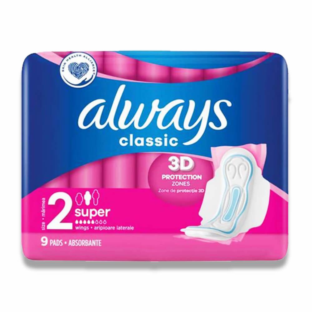 Always Classic Super Pads - 9 Ct - 16 Pack Contarmarket