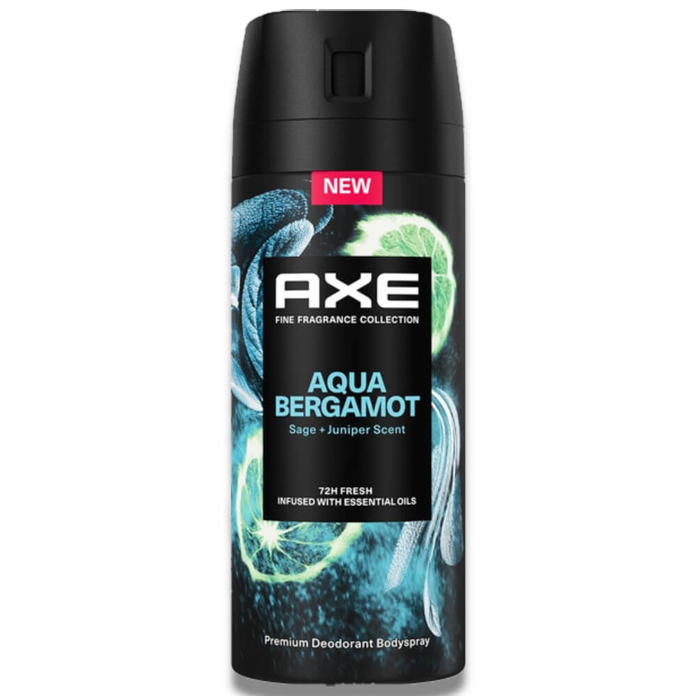 Axe Deodorant Body Spray for Men Aqua Bergamot - 4 oz - 12 Pack Contarmarket