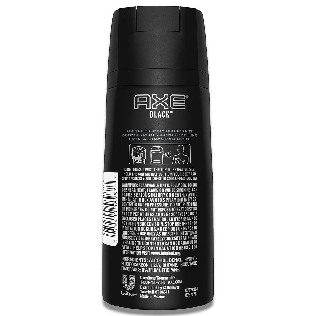 Axe Deodorant Body Spray for Men Black - 4 oz - 12 Pack Contarmarket