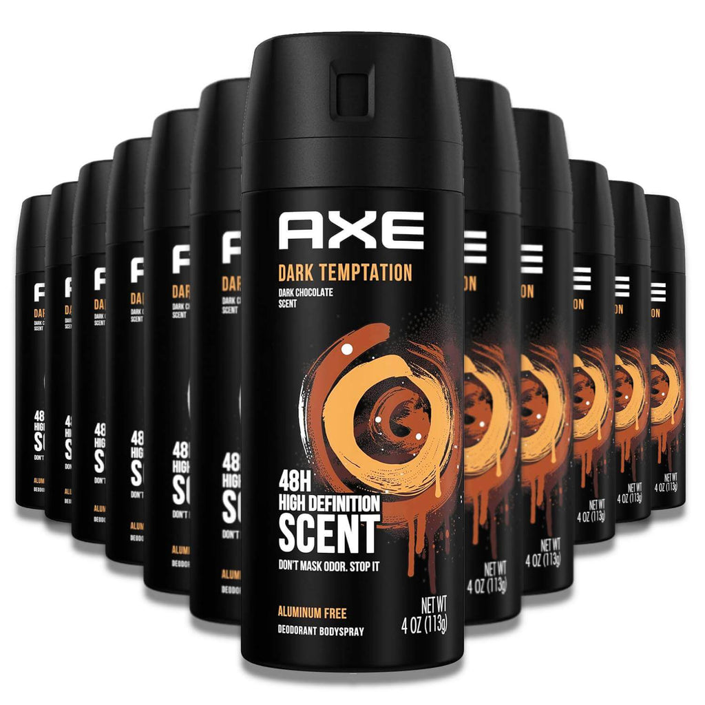 Axe Deodorant Body Spray for Men Dark Temptation - 4 oz - 12 Pack Contarmarket