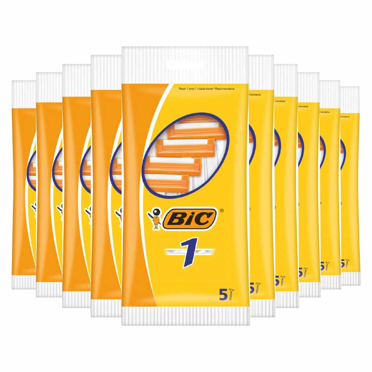 BIC -  Classic Disposable Razors for Normal Skin, 5 Count - 10 Pack - OPEN BOX