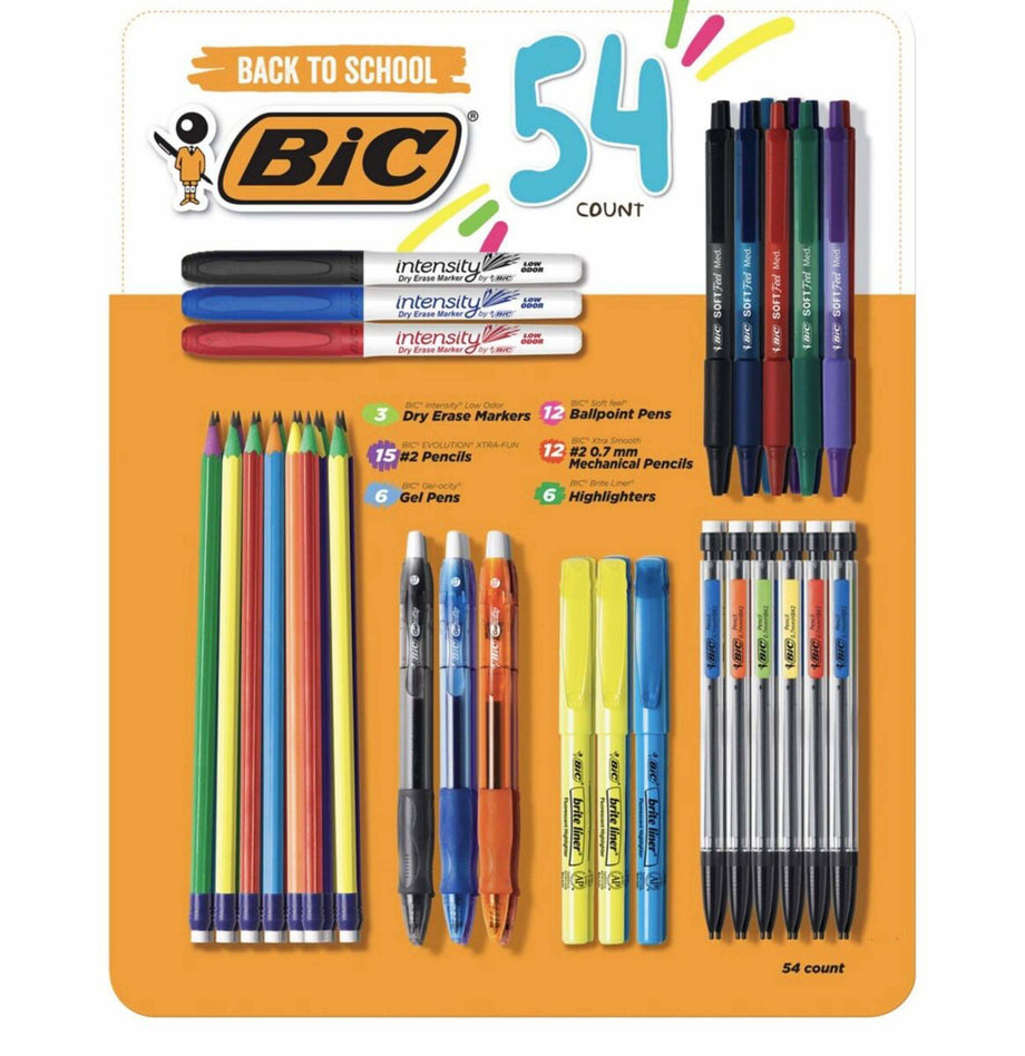Bic Pen, Pencil, Highlighter + Intensity Marker Variety Pack - 54 Ct Each –  Contarmarket