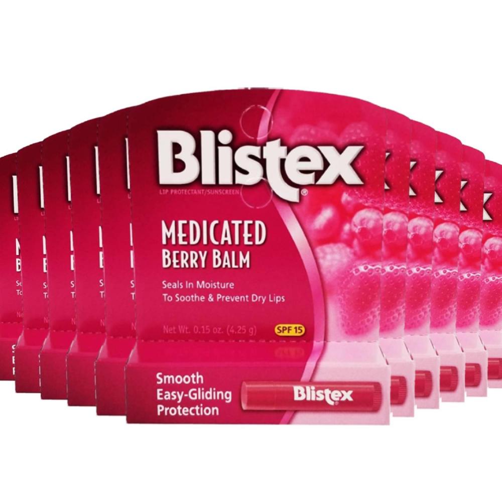 Blistex Medicated Lip Balm, SPF 15, Berry. 0.15 oz Tubes - 24  Pack