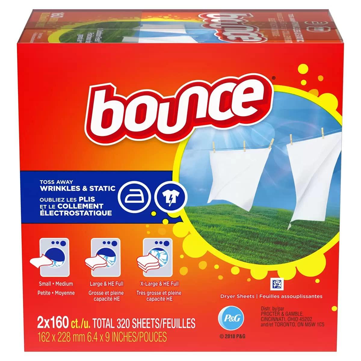 Bounce Fabric Softener Dryer Sheet Outdoor Fresh - 12 Pack (3200 ct)