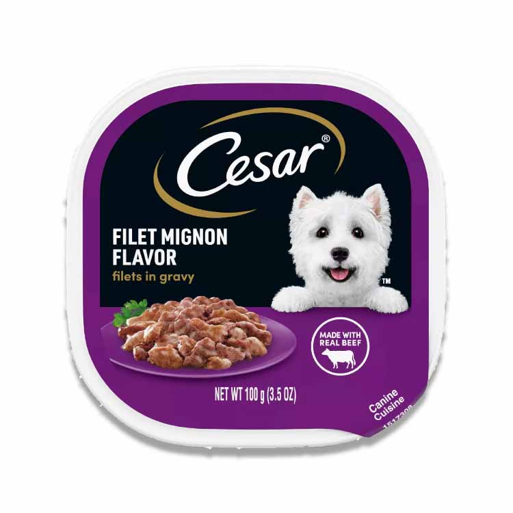 Cesar - Filets in Gravy Filet Mignon Beef Flavor Adult Wet Dog Food - 3.5 Oz - 24 Pack