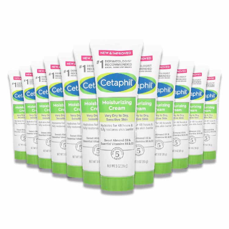 Cetaphil -  Moisturizing Cream For Dry Sensitive Skin 3 oz - 12 Pack